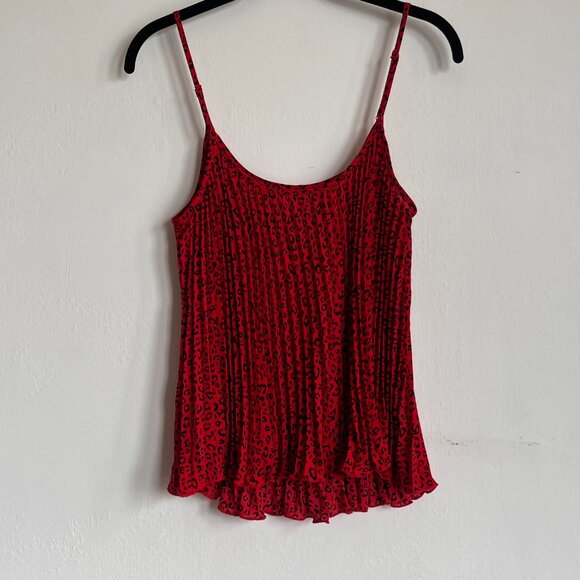 H&M Divided Red Leopard Print Pleated Tank Top - Picture 5 of 5